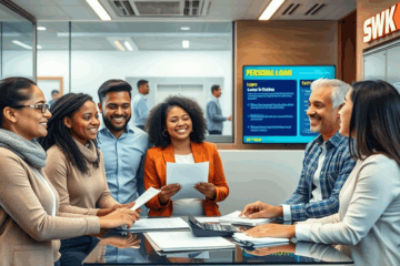 Bild eines glücklichen Menschen, der einen Kredit von der SWK Bank erhält.