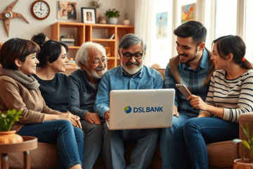 Zufriedene Menschen, die einen persönlichen Kredit der DSL Bank aufgenommen haben, um ihre finanziellen Bedürfnisse zu erfüllen.