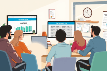 Illustration von einem Darlehen Tarifcheck für bedürftige Personen.