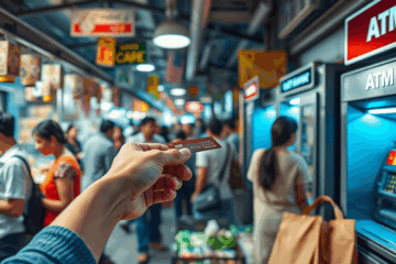 Grafik einer Kreditkarte, die weltweit akzeptiert wird.