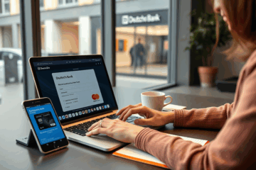 Bild zeigt die Schritte zur Beantragung einer Deutschen Bank Karte.