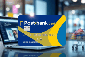 Illustration der Postbank Visa Karte und deren Funktionen.