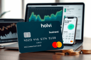 Die Holvi Geschäftskarte Mastercard für Selbstständige und Unternehmen zur einfachen Verwaltung von Ausgaben.