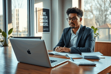 Ein Bewerber bereitet sich auf das Vorstellungsgespräch bei Volkswagen vor.