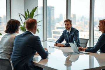 Bewerber beim Vorstellungsgespräch für Bayer.