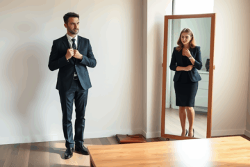 Eine Kollektion von formellen Kleidungsstücken für Vorstellungsgespräche in Deutschland zeigt die ideale Auswahl für den perfekten ersten Eindruck.