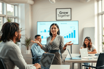 Grafik, die die Schritte zum Wachstum innerhalb eines Unternehmens darstellt.